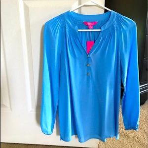 Lilly Pulitzer high tide Elsa blouse